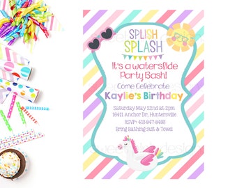 Summer Unicorn Birthday Invitation