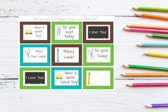 School Lunch Notes, Printable Lunch Notes, Boy Lunch Notes, School, School Printables, DIY