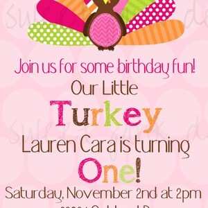 Turkey Birthday Invitation Turkey Invitation Turkey | Etsy
