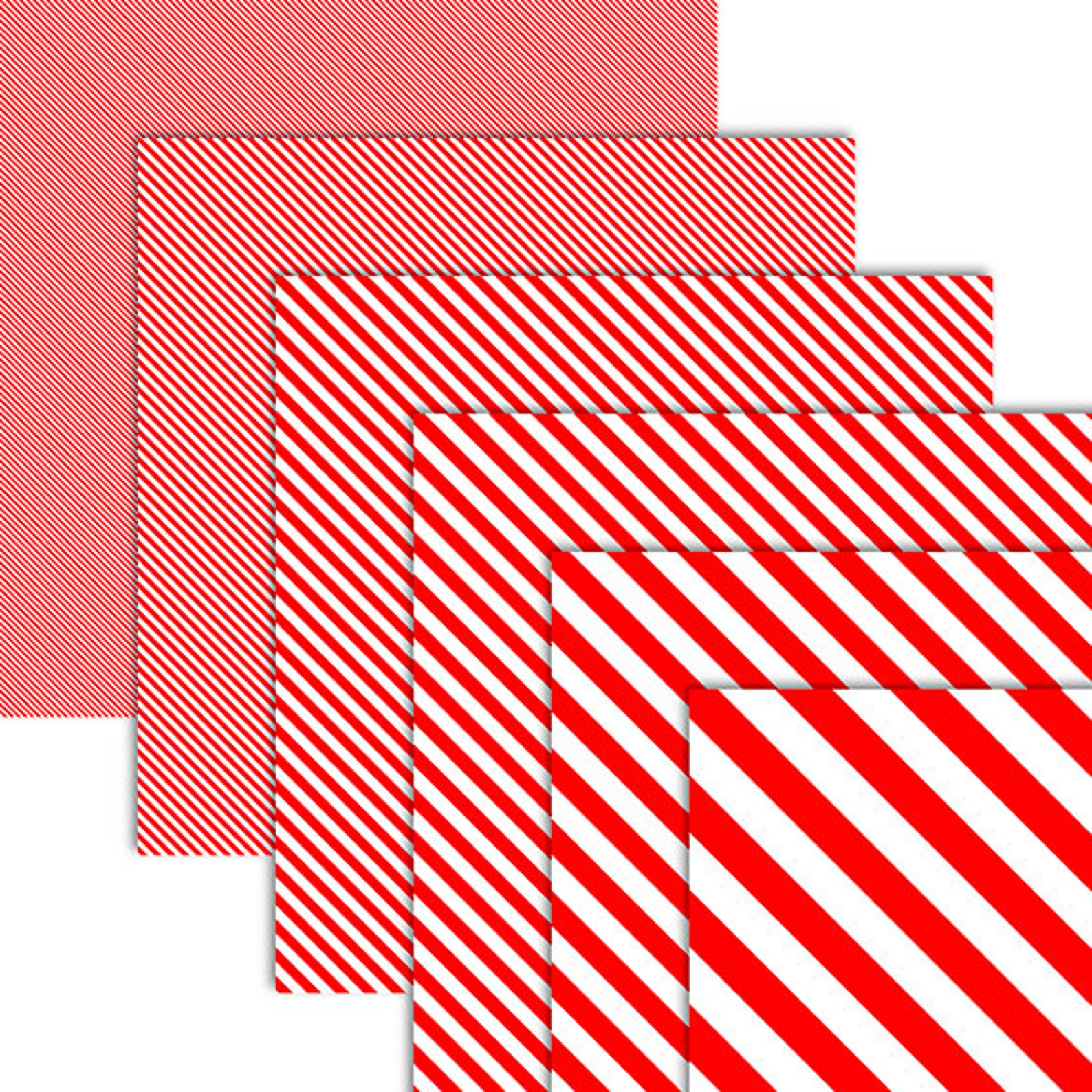Digital Paper Pack Red and White Stripes Scrapbook Paper 12x12 8,5x11 ...