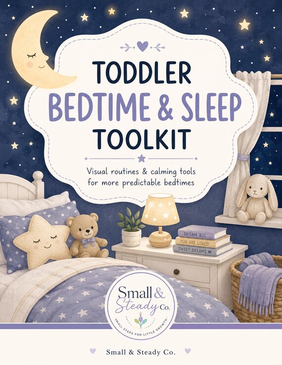 Toddler Bedtime Routine Chart / Kids Sleep Routine Printable / Visual Schedule & Calm Down Cards / Bedtime Reward Chart