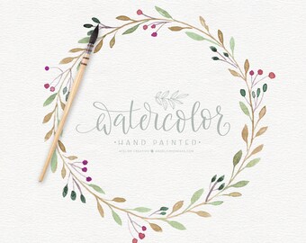 Fall Wreath, Watercolor Graphics, Fall PNG, Christmas Wreath PNG