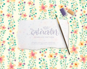 Watercolors Wildflowers, Seamless Pattern, Feminine Surface Pattern, Spring Textil Design, Girls Apparel, Home Decor.