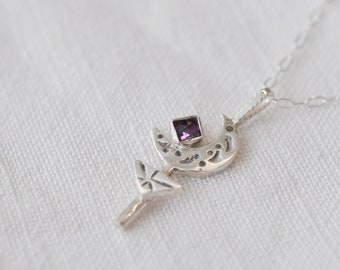Stardust necklace / Amethyst & Sterling silver