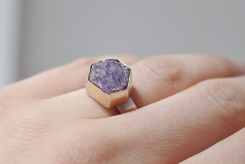Unisex Graphic Design Ready to ship Black Bird Ring with Raw Ruby Raw Ruby and Sterling Silver Ring One-Of-A-Kind