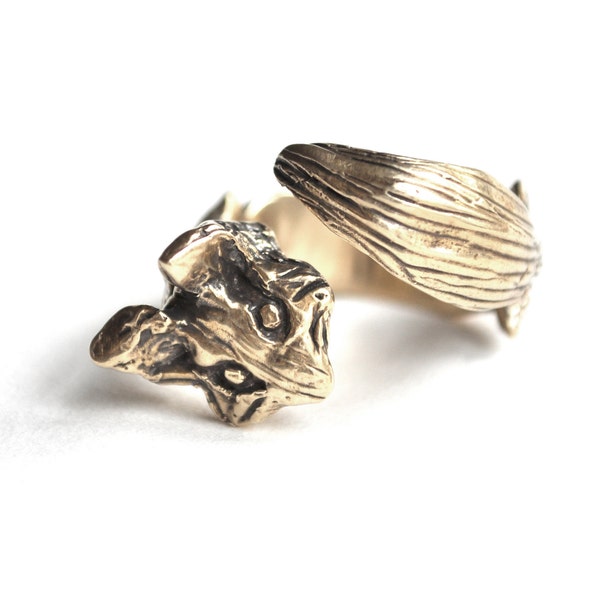 Bague Renard en Bronze ou Argent. Pour Homme et Femme. /Bague Balthazar/