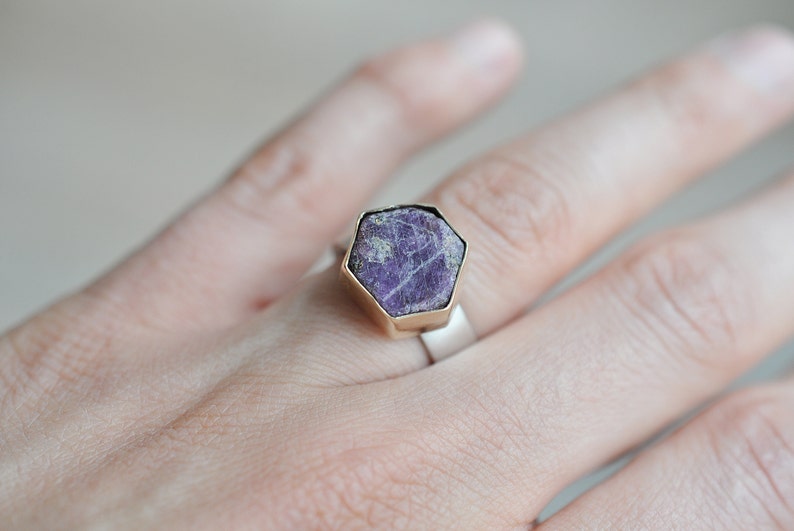 Unisex Graphic Design Ready to ship Black Bird Ring with Raw Ruby Raw Ruby and Sterling Silver Ring One-Of-A-Kind