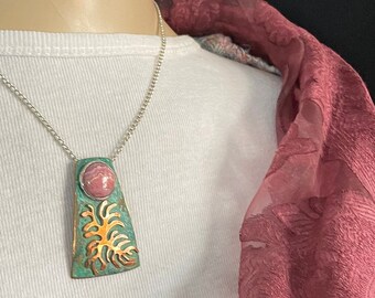 Rhodochrosite alá Matisse is copper necklace