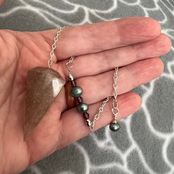 Smokey Quartz Pendulum, with accents.