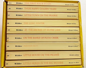 Little House on the Prairie collection by Laura Ingalls Wilder, 1971 yellow boxed edition with 9 books, Young adult reading,