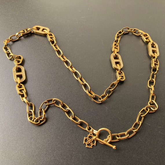 Ann Klein gold and rhinestone linked necklace, Ch… - image 2