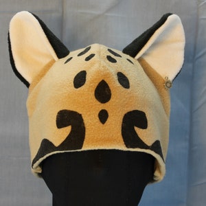 Clouded Leopard Fleece Hat - NATURAL COLORS