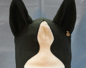 Boston Terrier Fleece Hat - NATURAL COLORS