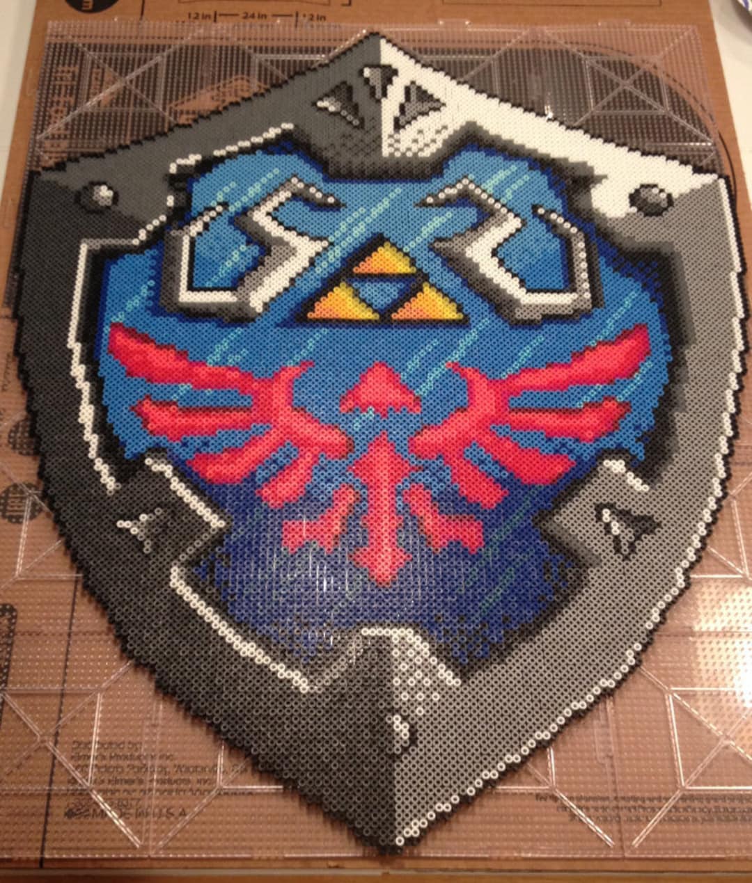 Zelda Hyrule Hylian Shield GIANT Perler Bead Piece