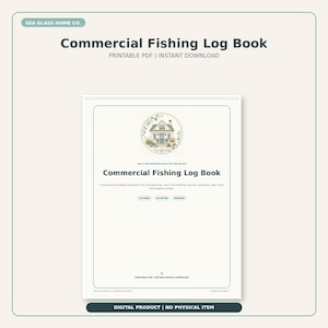 Registro di pesca commerciale stampabile, tracker della stagione delle aragoste, catture, spese, attrezzatura e pianificazione del viaggio in formato PDF