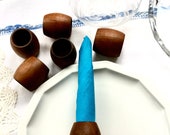 Set of 6 Cedar Wood Hand Carved Napkin Rings - Set of 6 - Natural Cedar Napkin Rings - Modern Table Settings - Mid Century Napkin Ring