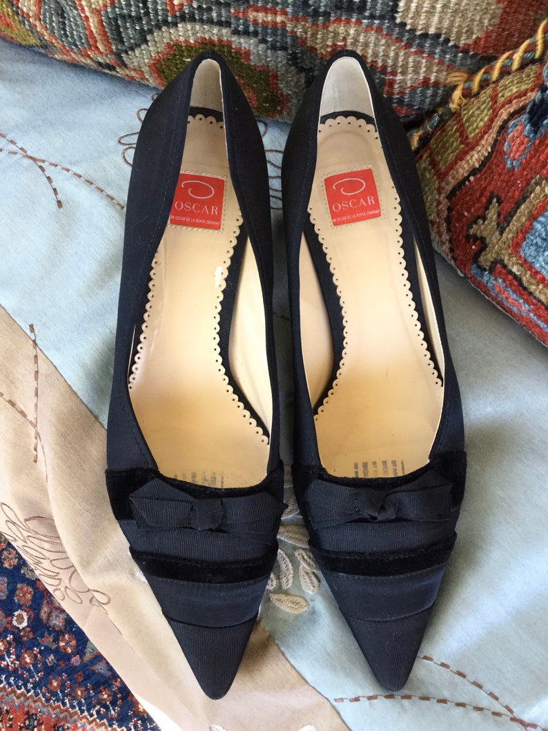 Vintage Oscar De La Renta Black Heel Shoes High Heel Shoes | Etsy