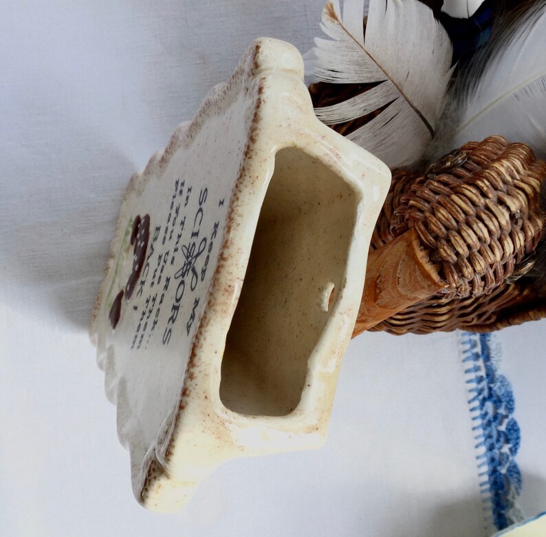 Vintage Ceramic Scissor Holder Wall Hanging Scissor Pocket Etsy