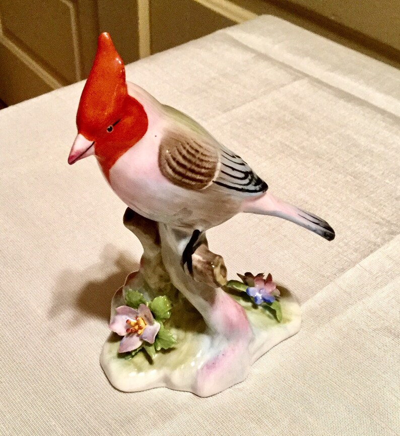 Kardinal Vogel Figur Bone China Porzellanvogel Vogel Skulptur