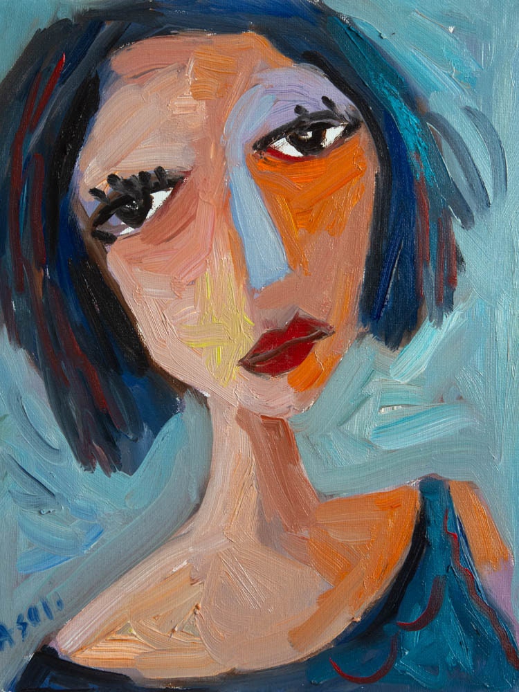 Oil Painting Original Modern Modern Impressionist Portrait - Etsy