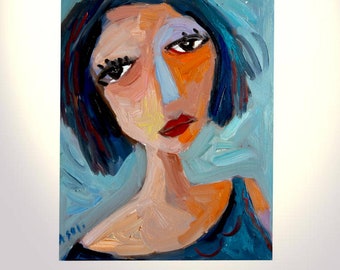 Oil Painting Original Modern Modern Impressionist Portrait
