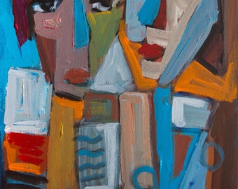 Contemporary Painting on Canvas Original Portrait 11" x 14"