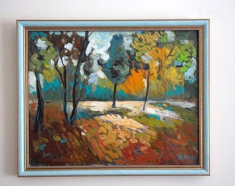Impressionist Oil Painting on Framed Canvas