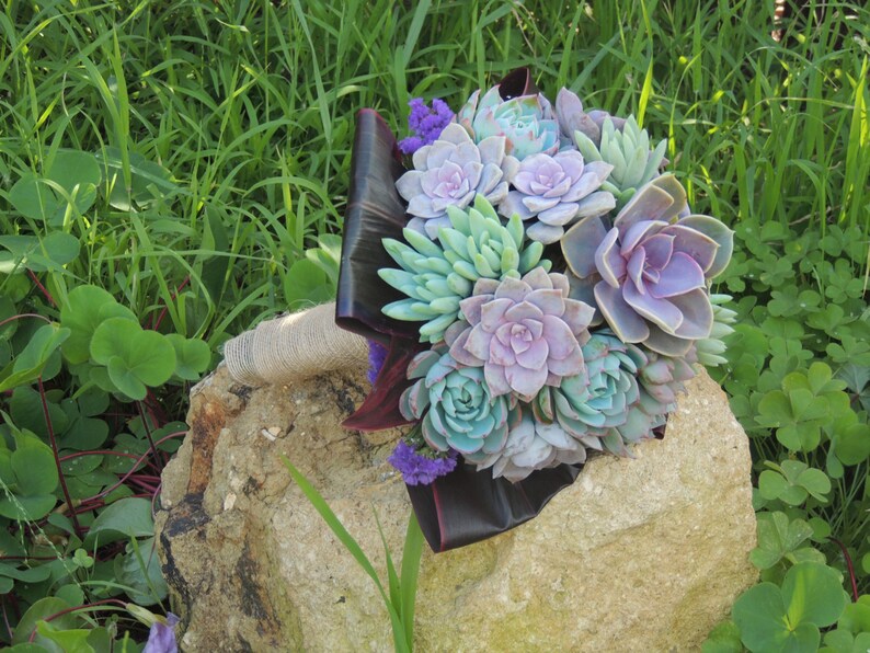 Wedding bouquet Succulent bridal bouquet _ Caya Etsy