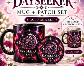 Taza Dayseeker / Parche Dayseeker sublimado / Conjunto a juego /