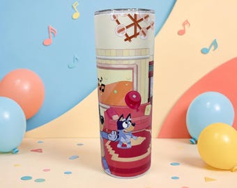 ブルーイをイメージした20オンスのスリムタンブラー