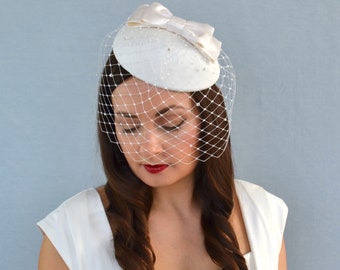 Bridal Pillbox Hat , Wedding, Vintage Inspired,50 display picture 3