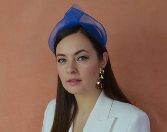 FLAVIA – Royal Blue Fascinator - Royal Blue Headband - Wedding Guest Headband - Fascinator Headband - Blue Fascinator - Wedding hat