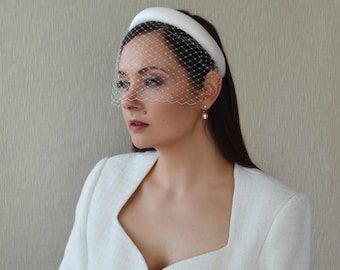 Breites Satin-Haarband 4 Cm – Elfenbeinfarben, Mit Velours-Innenfutter