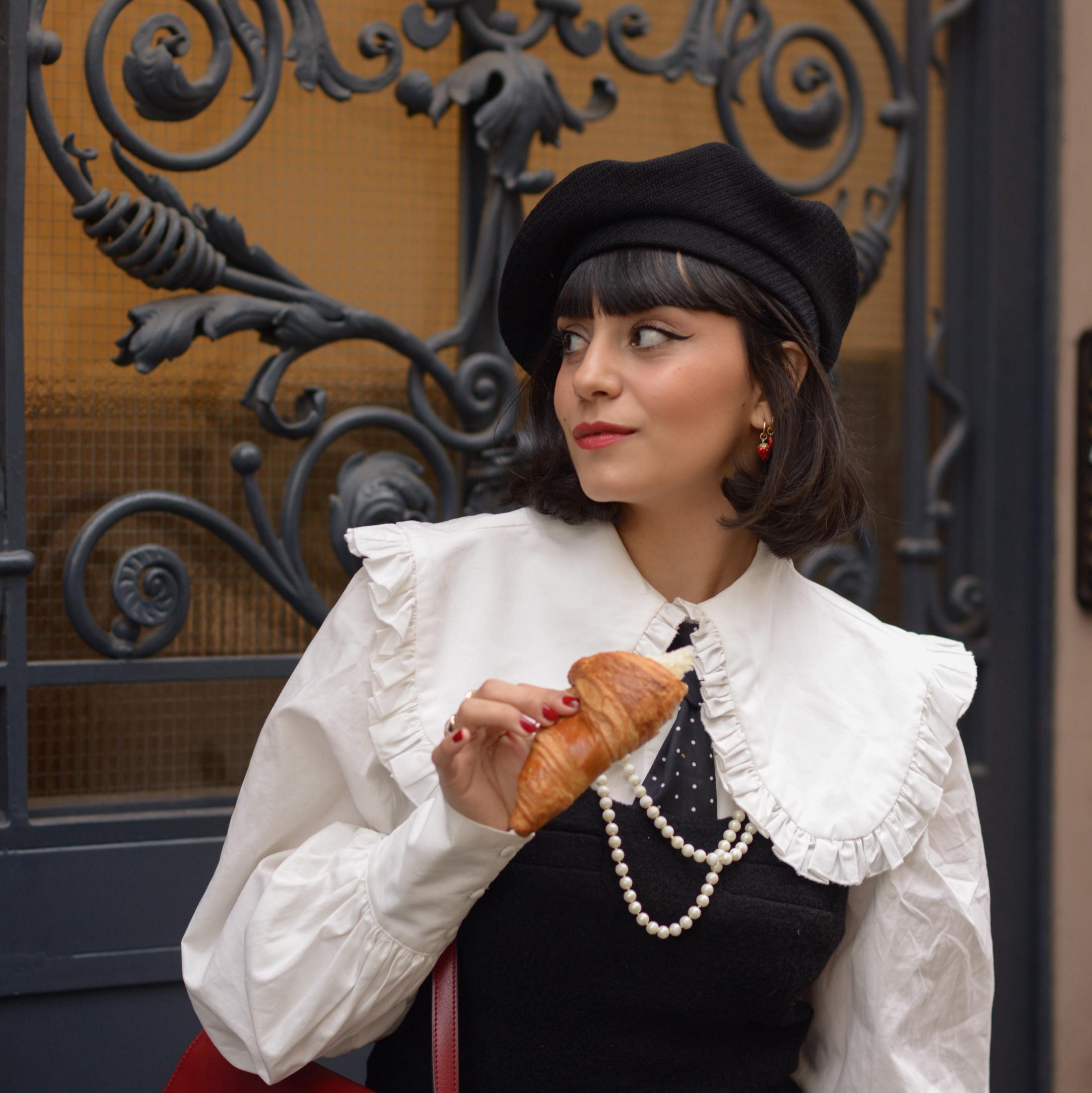 CAMILLE - French Beret Hat - Black Beret - Beret Hat - Wool Beret