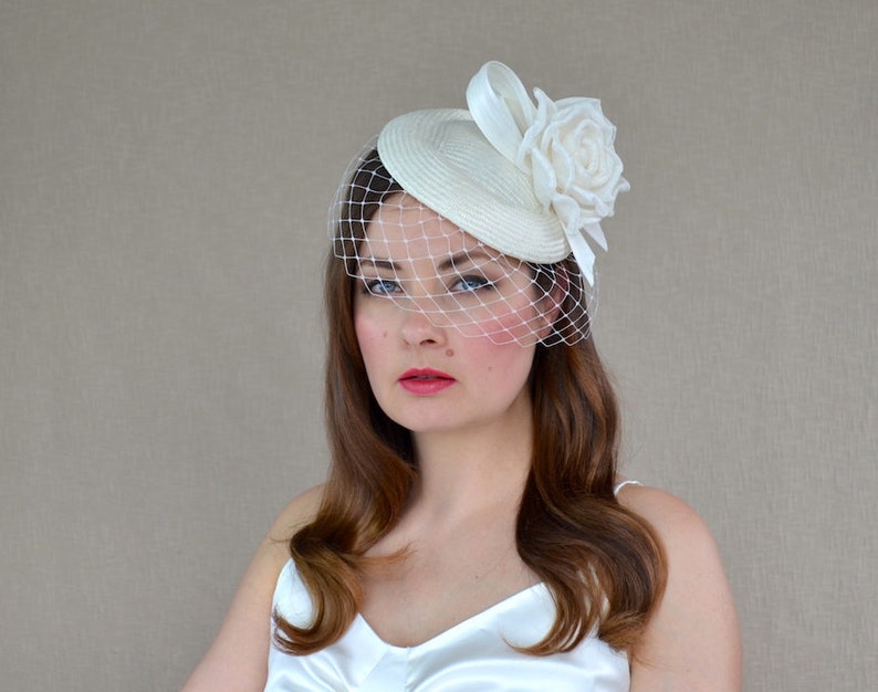 50s Wedding Dress Birdcage Veil