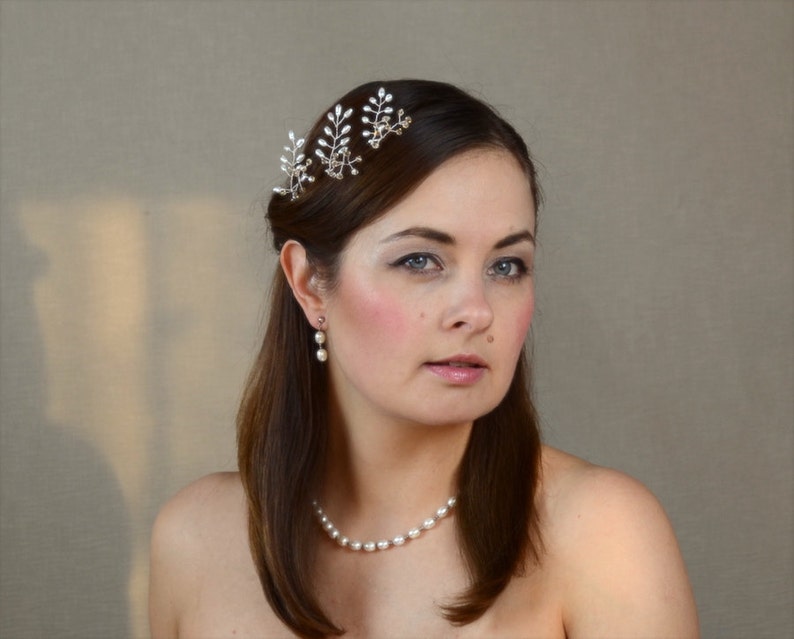 Wedding Hairpiece Pink Blue Pearl Hair Pins Bridal Crystal Hair Pin Set Champagne Wedding Hair Pins White Hair Pins