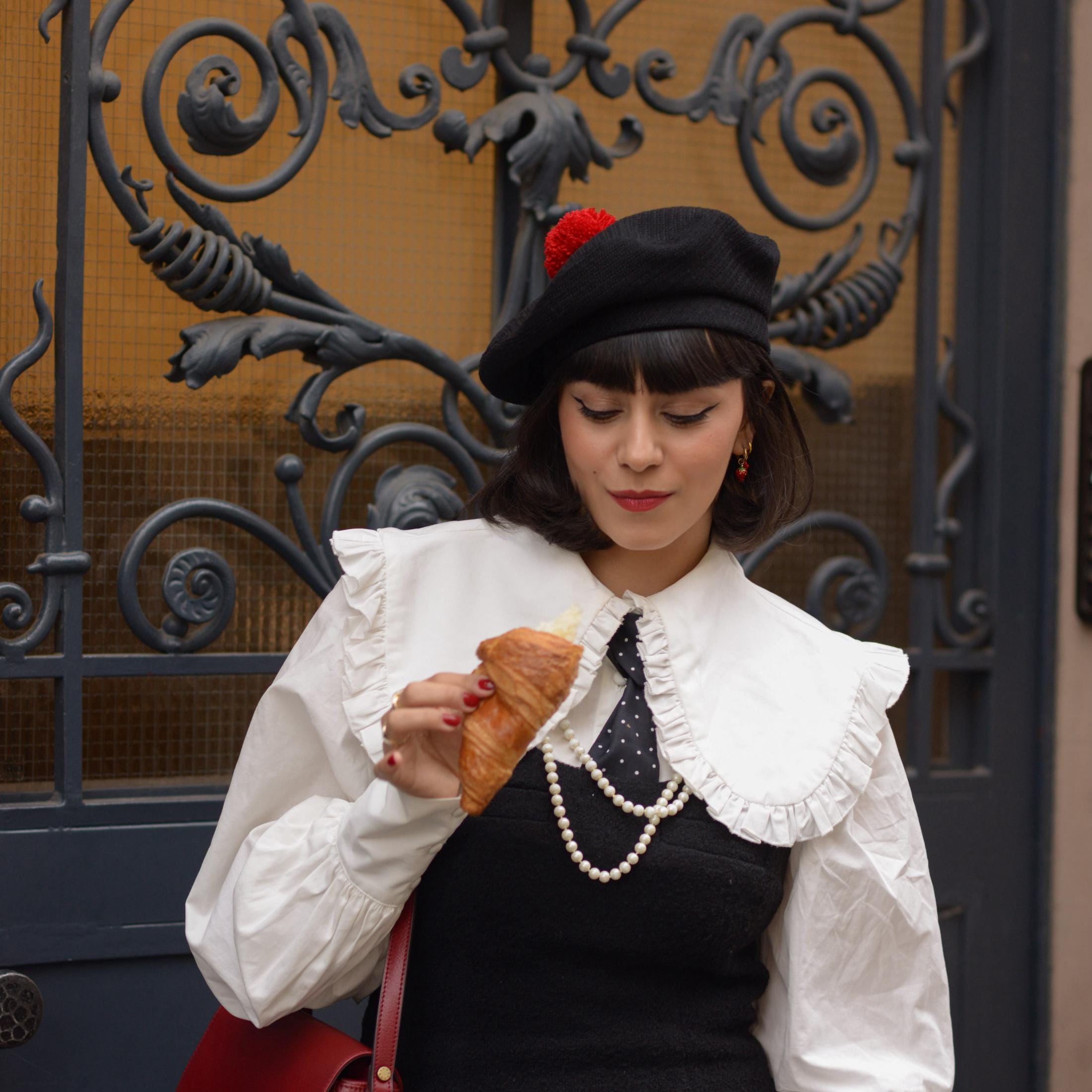 CAMILLE - French Beret Hat - Black Beret - Beret Hat - Wool Beret