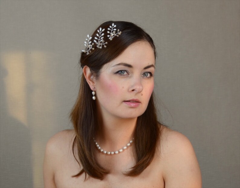 Wedding Hairpiece Pink Blue Pearl Hair Pins Bridal Crystal Hair Pin Set Champagne Wedding Hair Pins White Hair Pins
