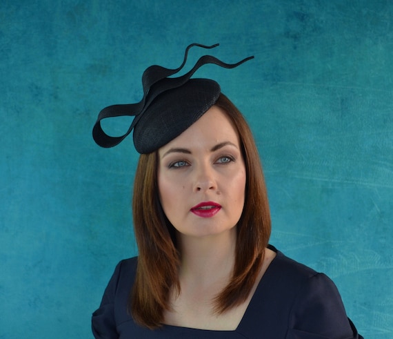 Elegant Black Pillbox Hat Elegant Black Silk Pillbox Hat - Jackie Kennedy Style  main image 3