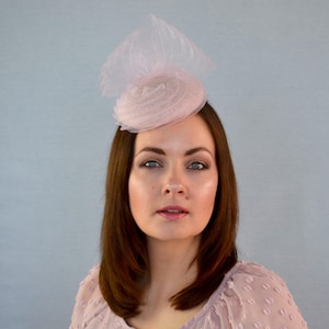 LUCIA - Powder Pink Cocktail Hat - Pink Pillbox Hat - Pink Cocktail Hat - Races Hat - Pink Fascinator Hat - Pink Fascinator