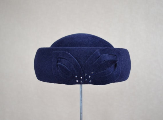 ★SCULPTOR★ Marine Pillbox Hat Navy SC25S607NA Sailor Pillbox Hat | Navy Blue | Nautical Pin-up | Sailor