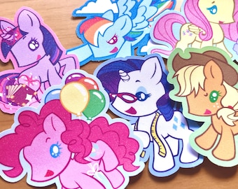 MLP/My Little Pony Mane 6 Glittery Stickers!