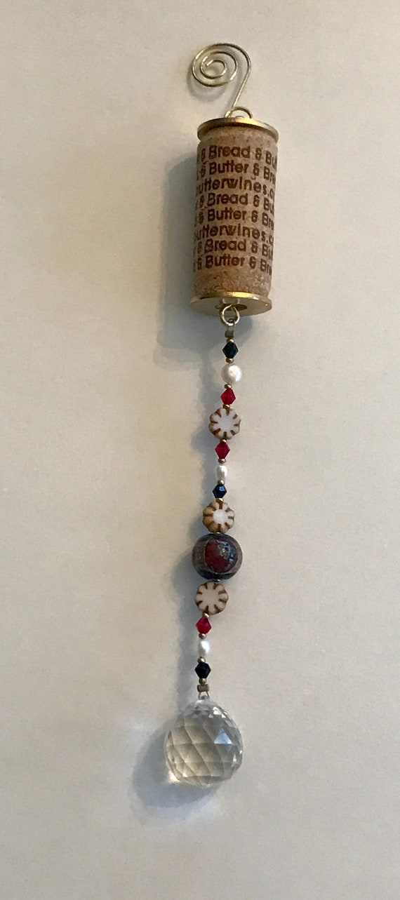 Wine Cork Ornament Or Car Charm With Prism Bread Butter Etsy