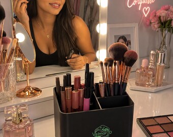 3D Printed Makeup Brush Organizer | Vanity Cosmetic Storage (120x120x110mm)