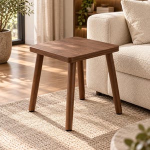 Small Room Furniture Square Coffee Table, Walnut-Look Brown, 40 × 40 × 30 cm