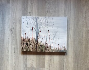 He Spreads the Snow - Psalm 147:16 (18x14" gallery wrapped canvas)