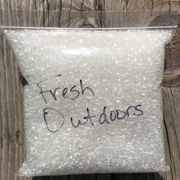 fresh outdoors, freshie supplies, aroma beads, scented plastic pellets, sachet beads, pine scent air freshie, freshie beads, nature scent