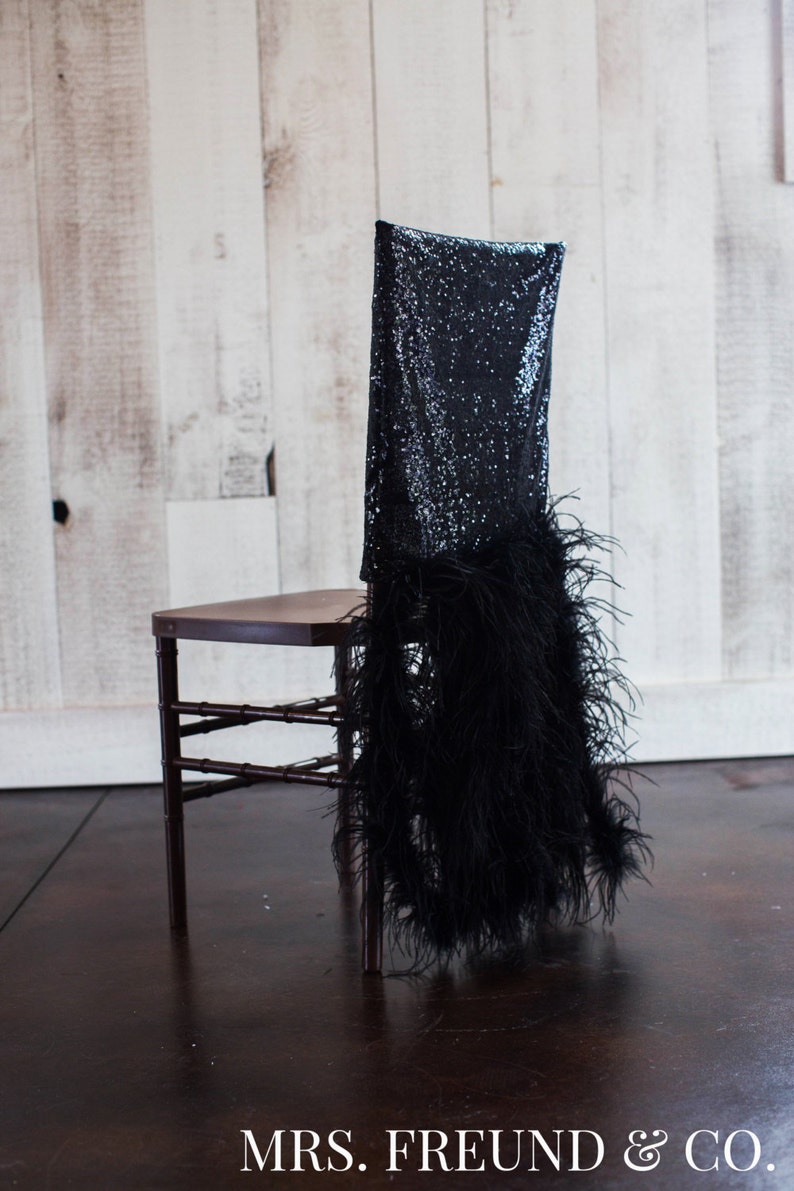Sequin & Ostrich Feather Chair Jackets Available in several Etsy