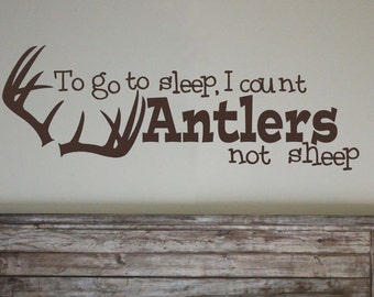 Count Antlers Not Sheep Vinyl Wall Decal: Boy Nursery Decor Sign