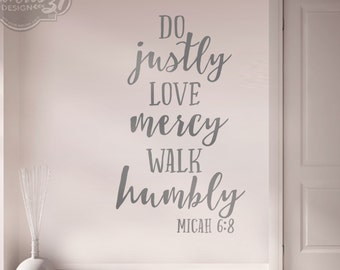 Micah 6:8 Bible Verse Wall Decal – Christian Scriptural Quote